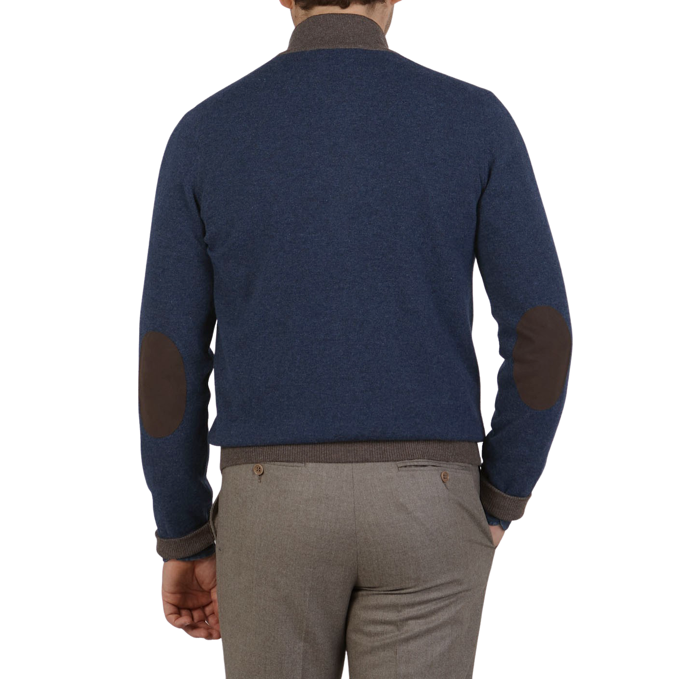 Gran Sasso  Blue Melange Wool Cashmere Zip Cardigan – Baltzar