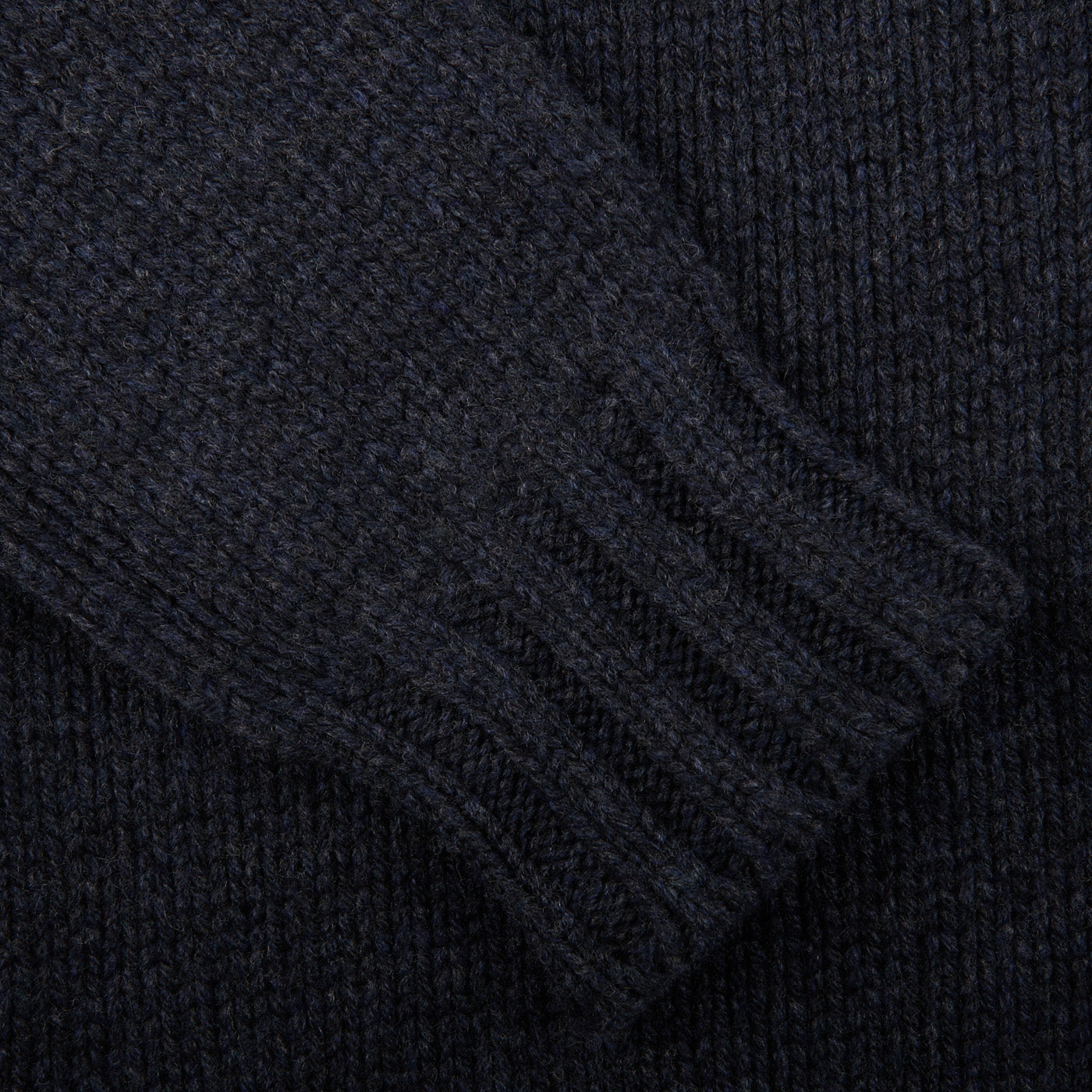 Gran Sasso Blue Wool Alpaca Shawl Collar Cardigan Cuff