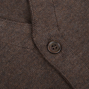 Gran Sasso Brown Melange Knitted Merino Wool Waistcoat Button