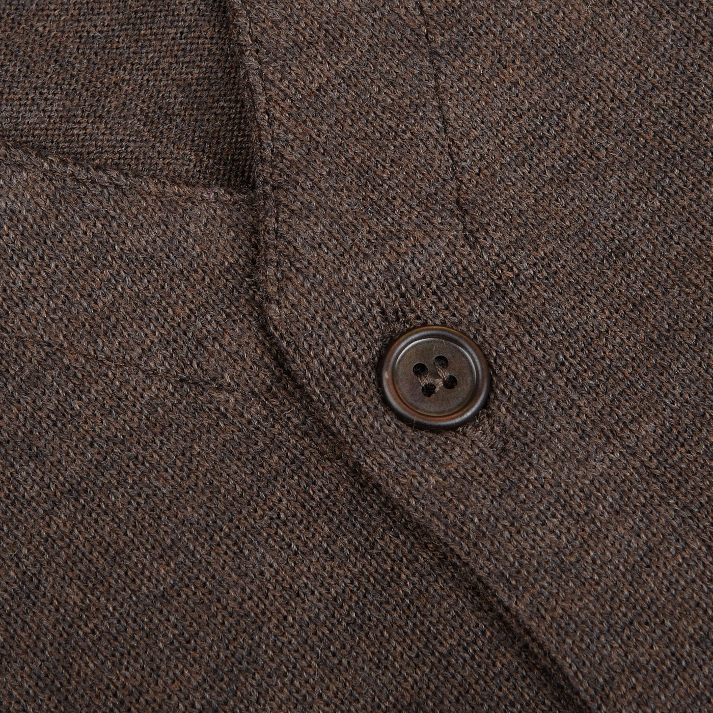 Gran Sasso Brown Melange Knitted Merino Wool Waistcoat Button
