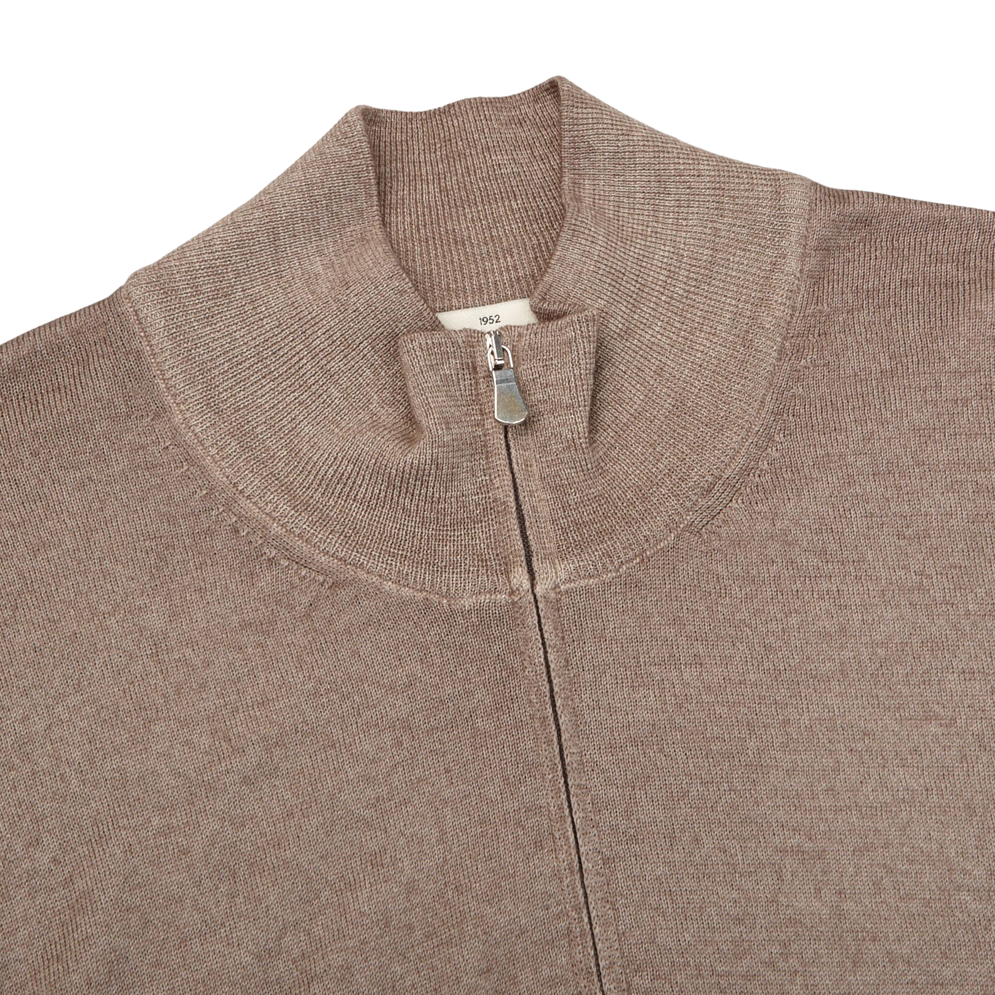 Gran Sasso Brown Vintage Merino Wool 1:4 Sweater Collar