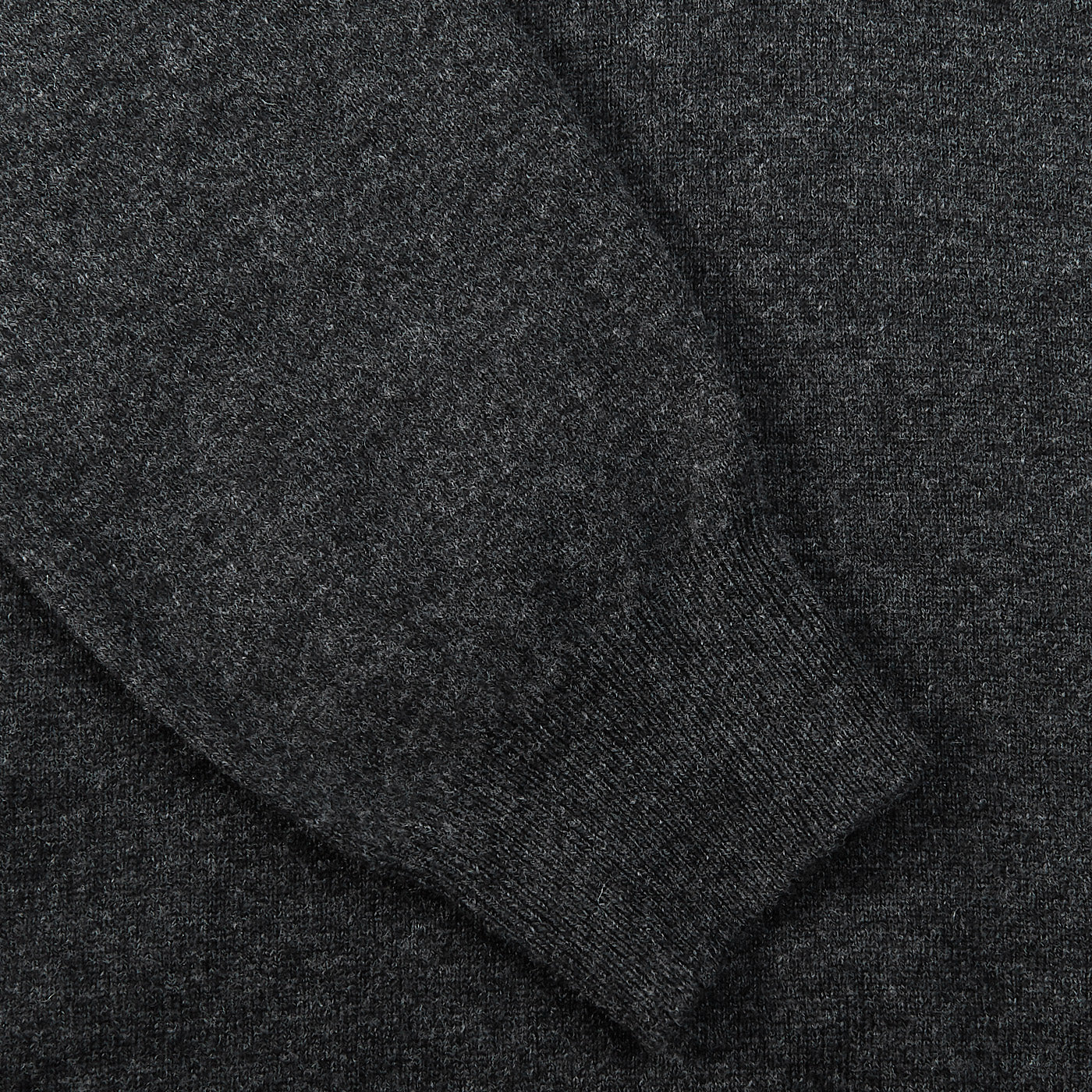 Gran Sasso Charcoal Grey Wool Cashmere 1:4 Zip Sweater Cuff