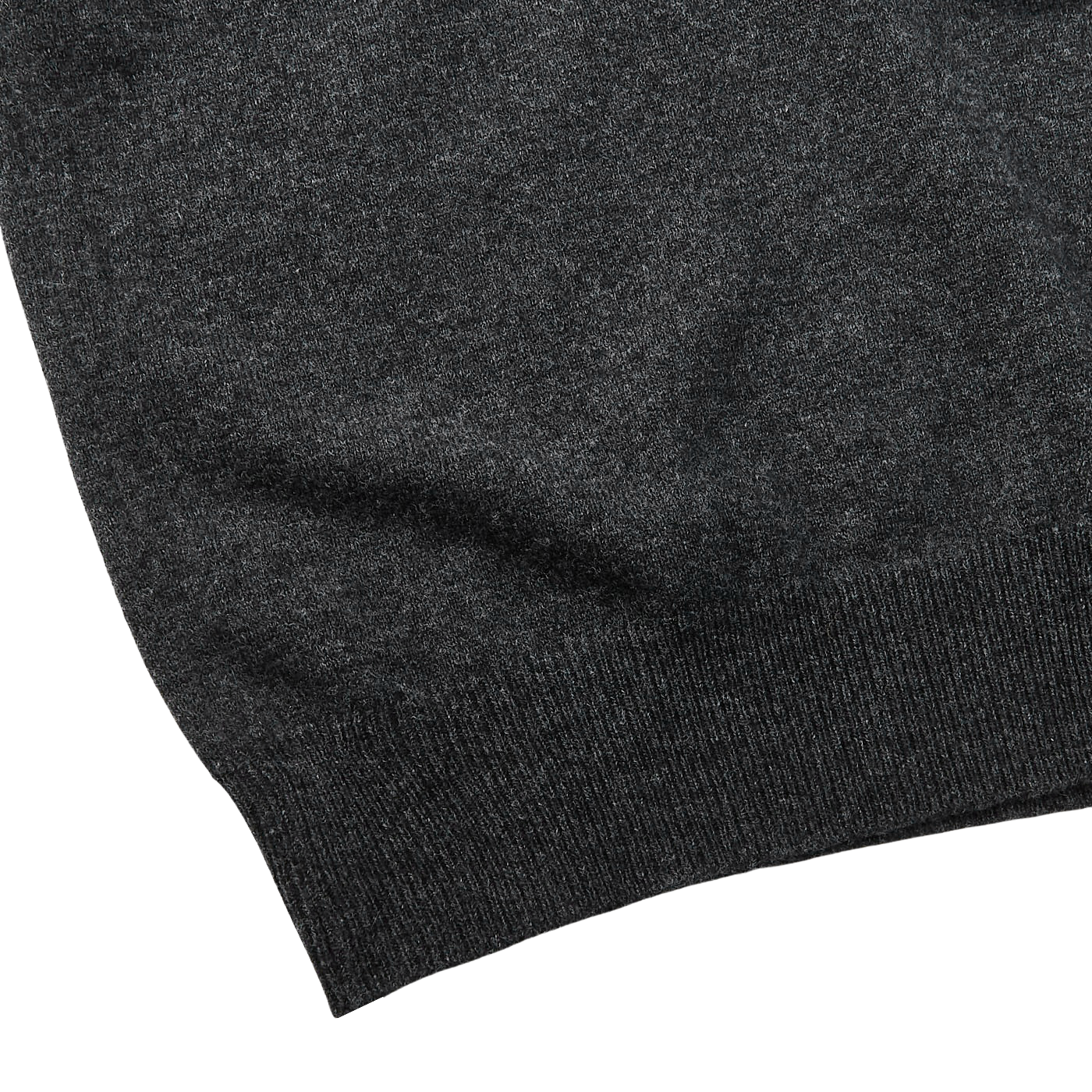 Gran Sasso Charcoal Grey Wool Cashmere 1:4 Zip Sweater Edge