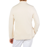 Gran Sasso Cream Beige Cotton Linen Knitted Blazer Back
