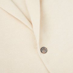 Gran Sasso Cream Beige Cotton Linen Knitted Blazer Closed