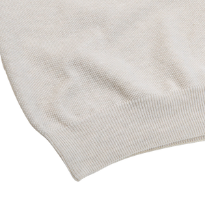 Gran Sasso Cream Fresh Cotton Mesh Polo Shirt Edge