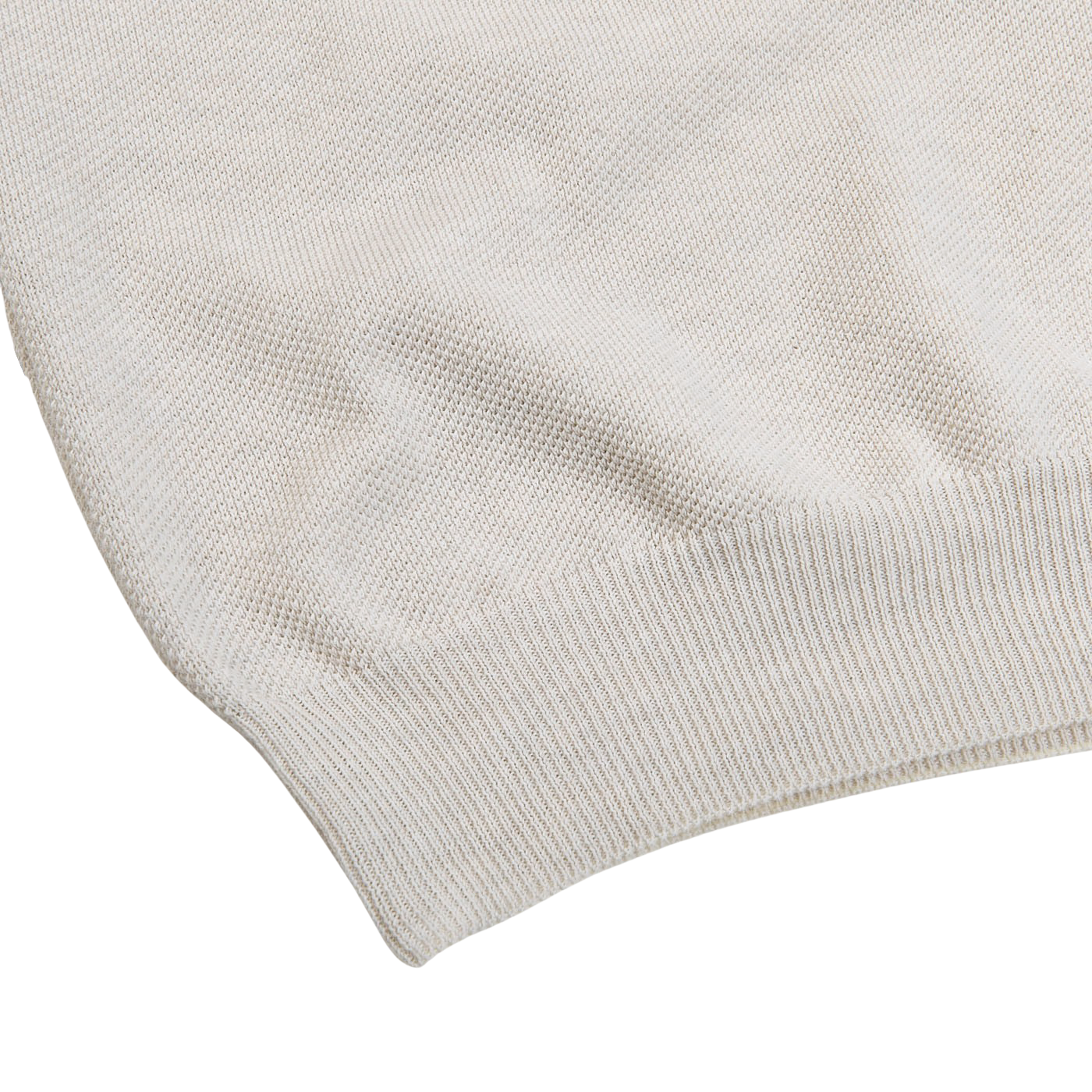 Gran Sasso Cream Fresh Cotton Mesh Polo Shirt Edge