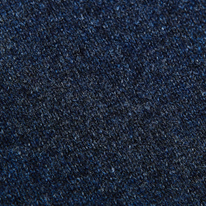 Gran Sasso Dark Blue Melange Wool Cashmere 1:4 Zip Sweater Fabric