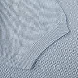 Gran Sasso Dusty Blue Fresh Cotton Mesh Polo Shirt Cuff