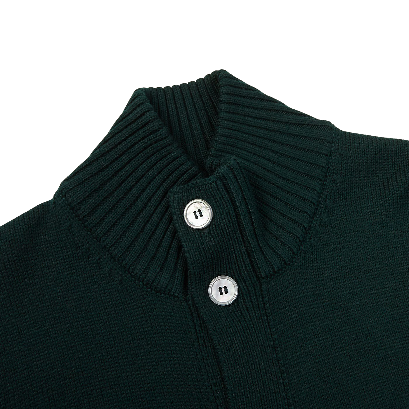 Gran Sasso Green Merino Wool Button Cardigan Collar1