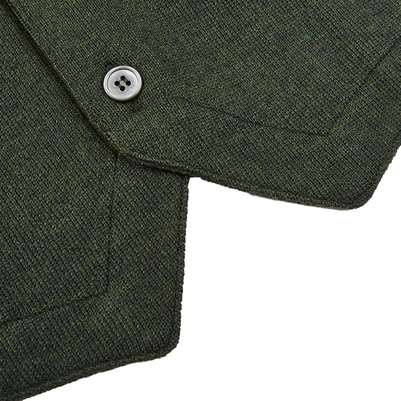 Gran Sasso Green Merino Wool Waistcoat Edge