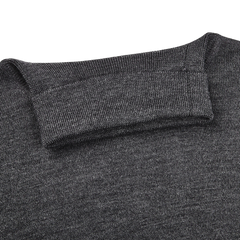 Gran Sasso Grey Extra Fine Merino Roll Neck Collar