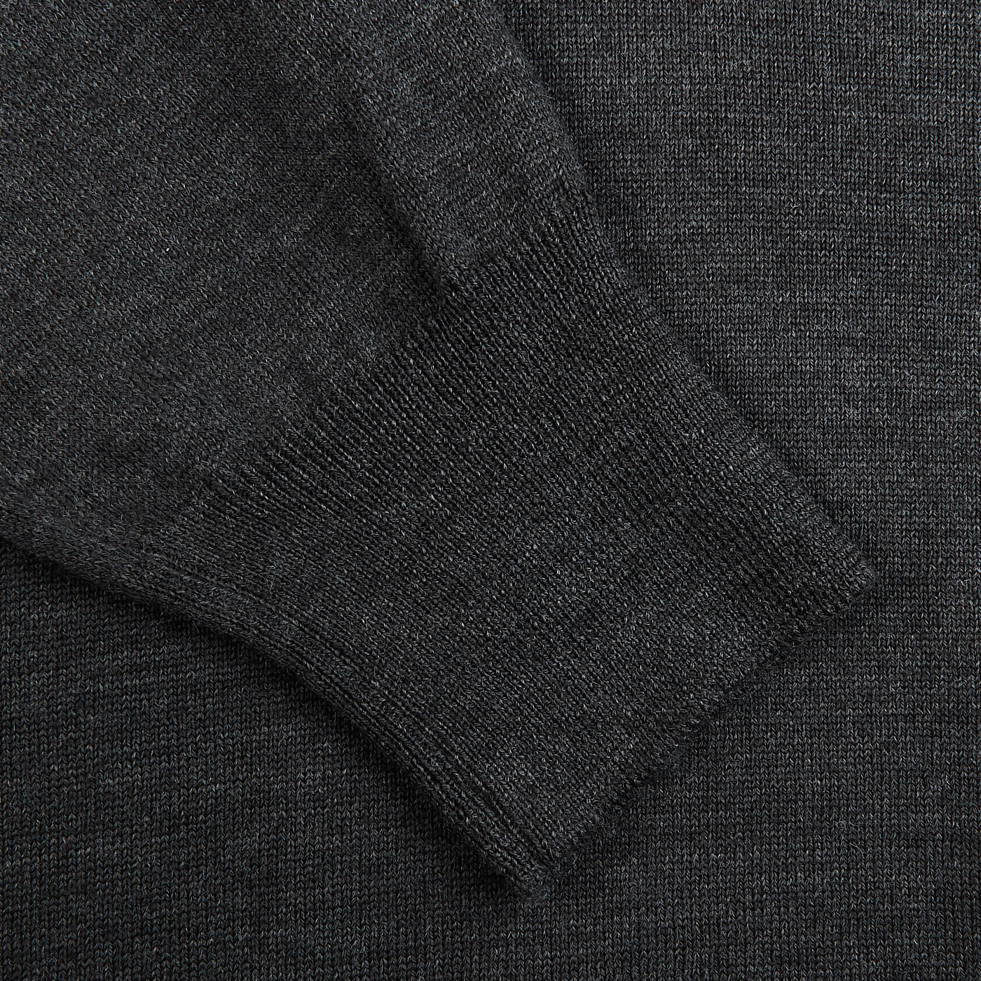 Gran Sasso Grey Extra Fine Merino Wool Polo Shirt Cuff