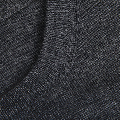 Gran Sasso Grey Melange Extra Fine Merino Crew Neck Brim