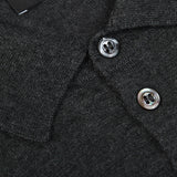 Gran Sasso Grey Pure Cashmere Polo Shirt Brim