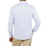 Gran Sasso Light Blue Cotton Jersey Casual Shirt Back