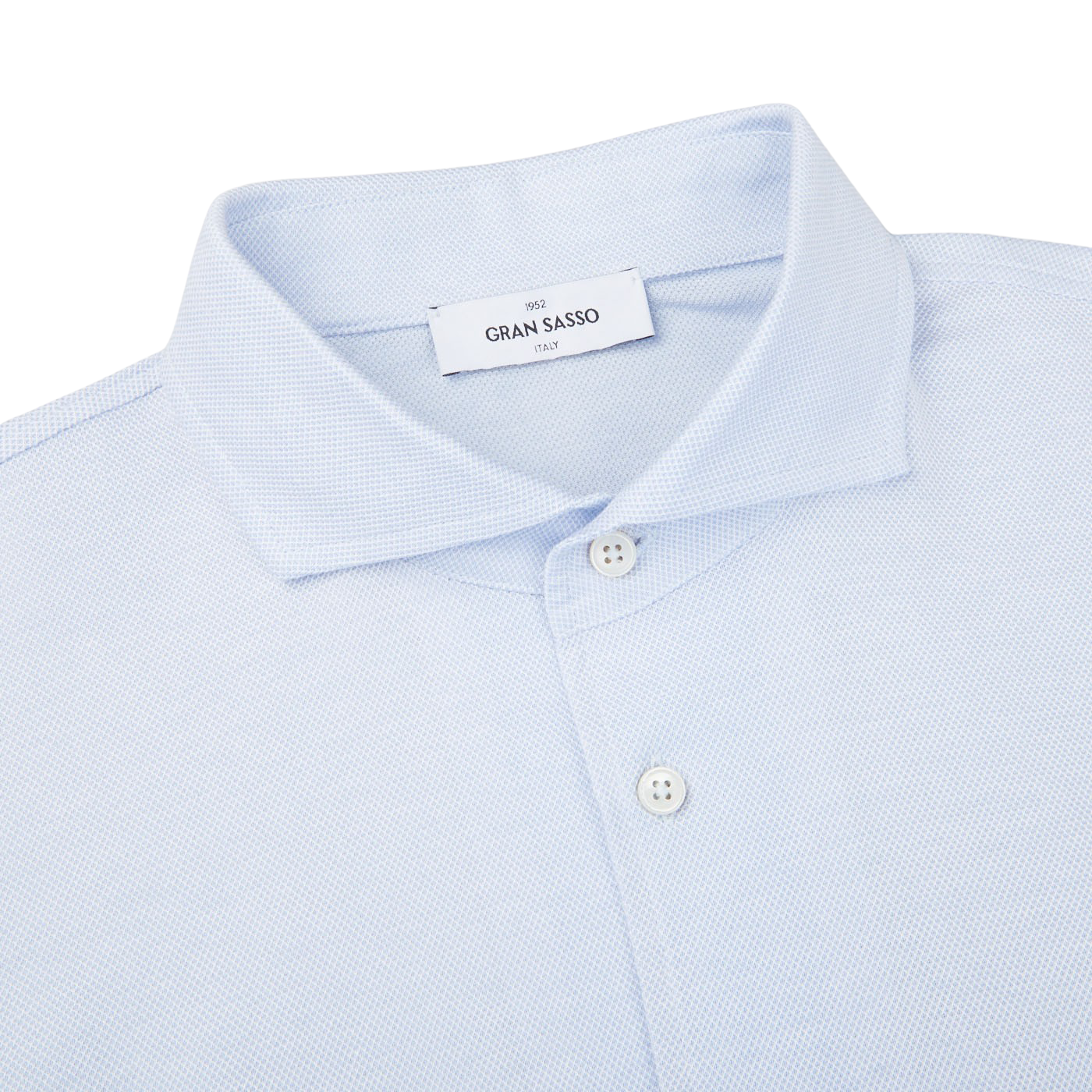 Gran Sasso Light Blue Cotton Jersey Casual Shirt Collar