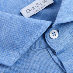 Gran Sasso Light Blue Cotton Jersey Popover Shirt Brim