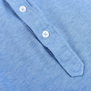 Gran Sasso Light Blue Cotton Jersey Popover Shirt Buttons