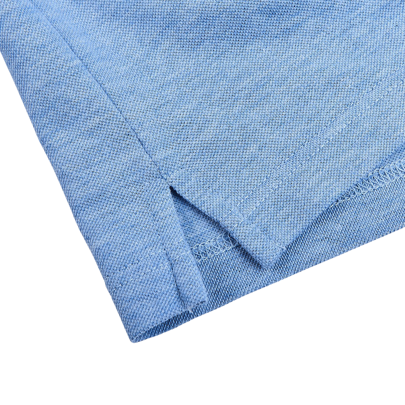 Gran Sasso Light Blue Cotton Jersey Popover Shirt Edge