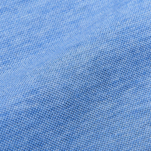 Gran Sasso Light Blue Cotton Jersey Popover Shirt Fabric