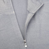 Gran Sasso Light Grey Vintage Merino Wool Zip Cardigan Open