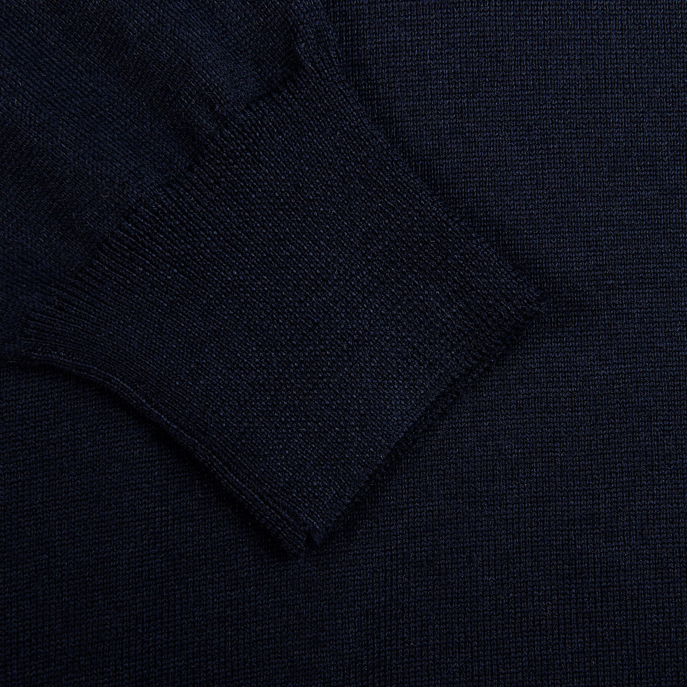 Gran Sasso Navy Extra Fine Merino Wool Polo Shirt Cuff
