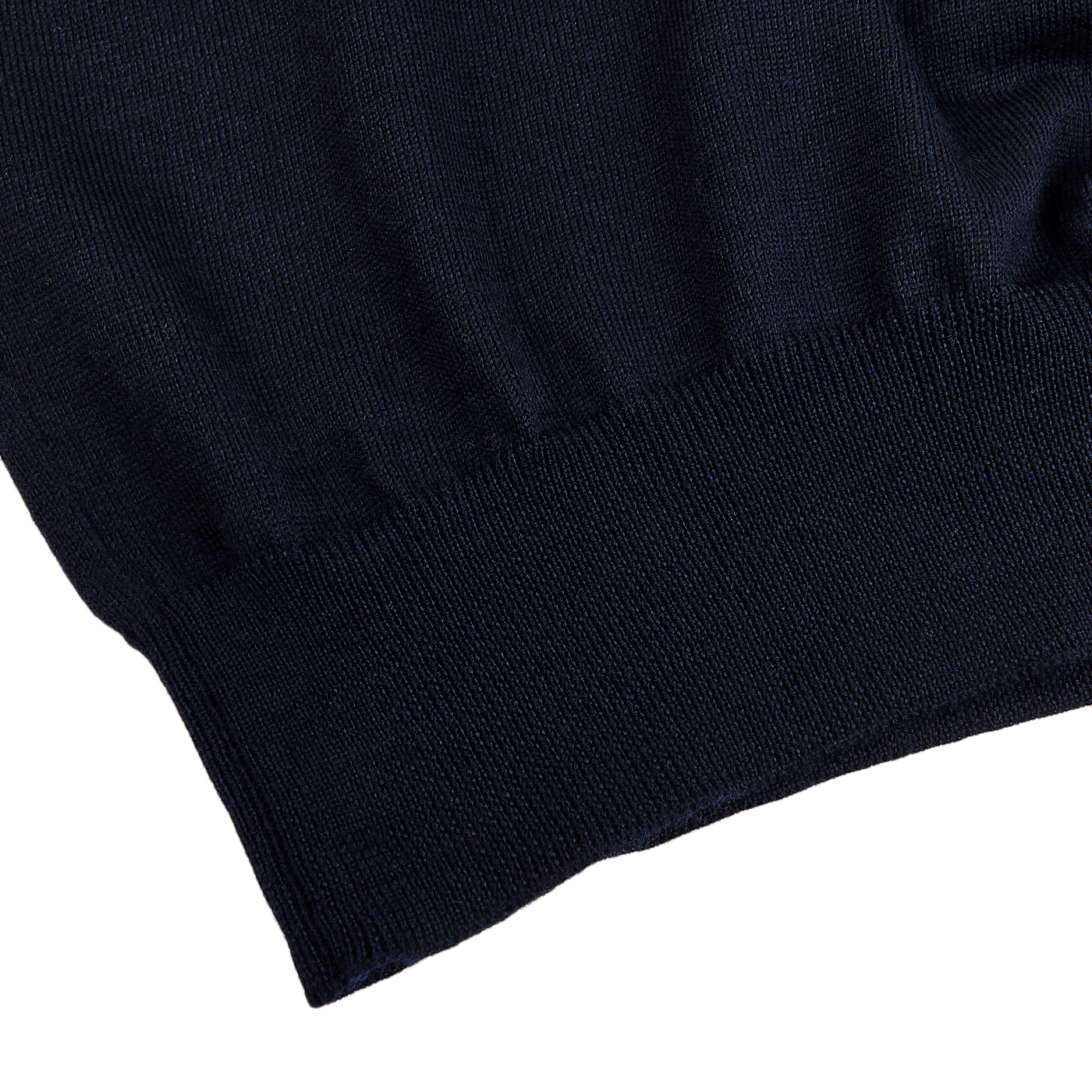 Gran Sasso Navy Extra Fine Merino Wool Polo Shirt Edge