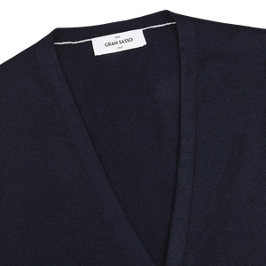 Gran Sasso Navy Extra Fine Merino Wool Vest Collar