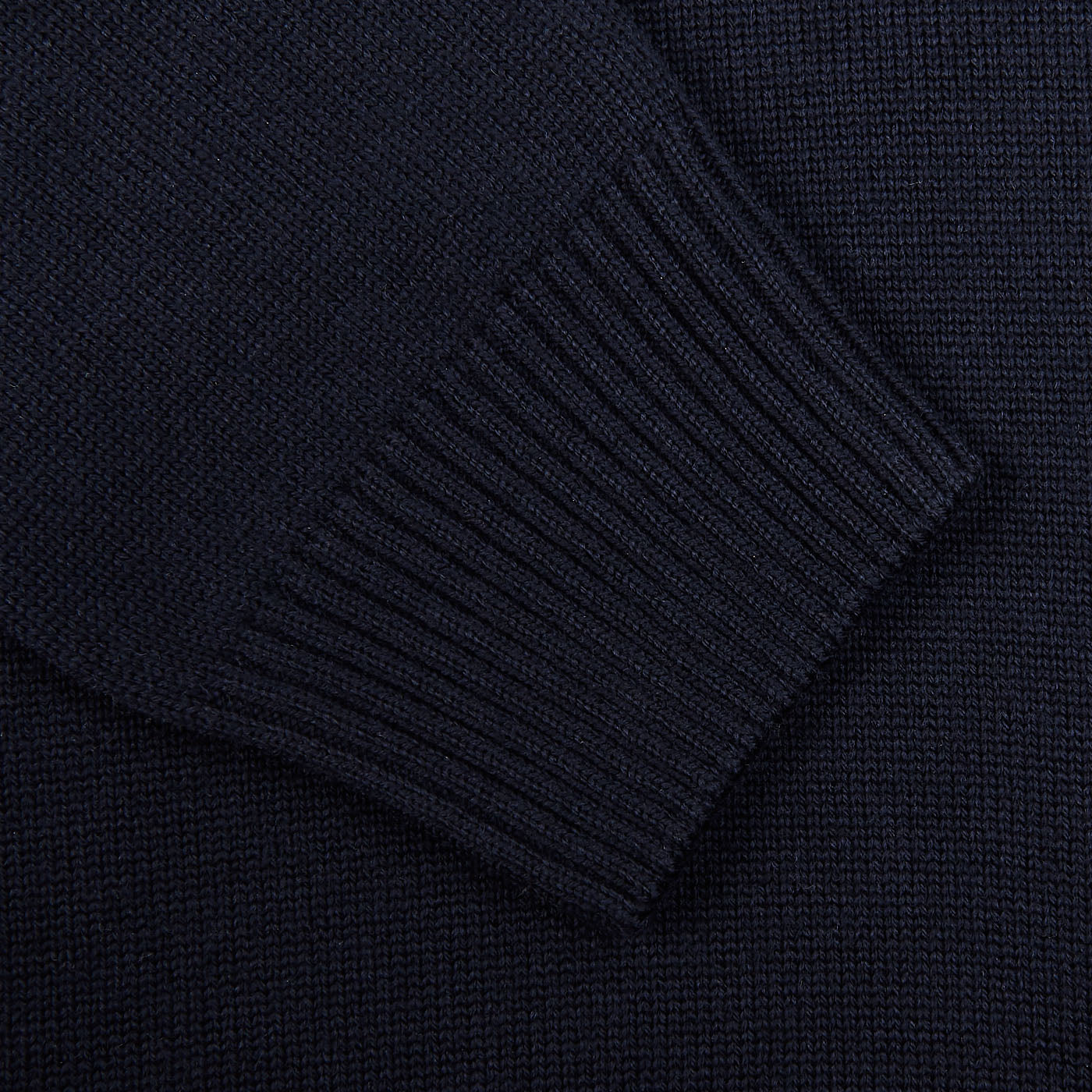 Gran Sasso Navy Merino Wool Zip Cardigan Cuff