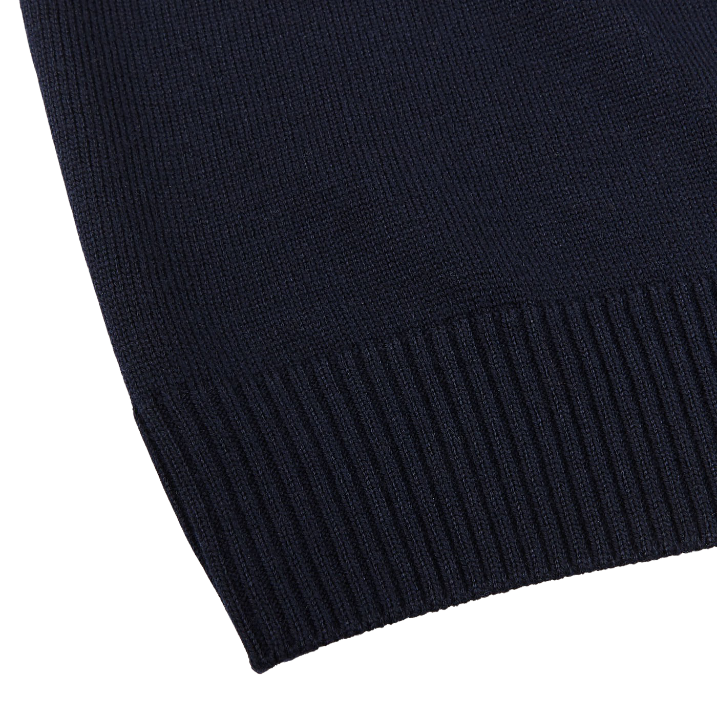 Gran Sasso Navy Merino Wool Zip Cardigan Edge