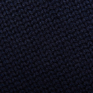Gran Sasso Navy Rain Wool Rib Roll Neck Fabric