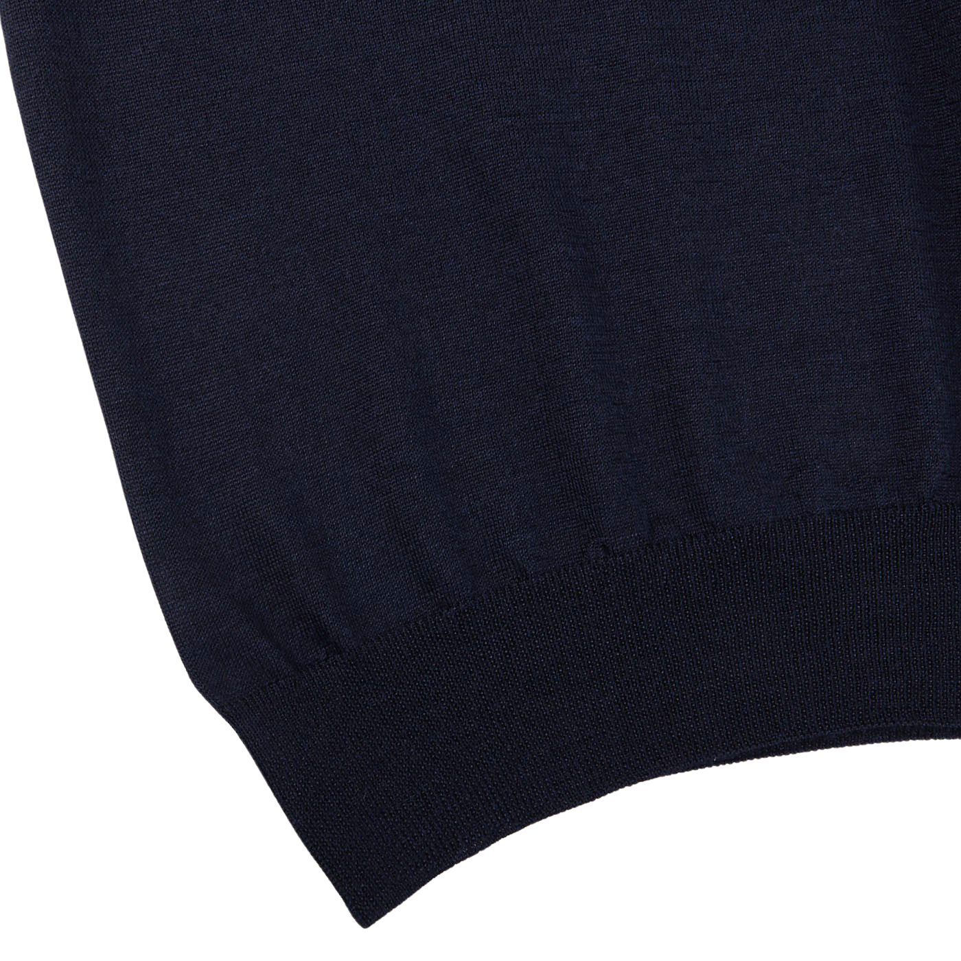 Gran Sasso Navy Wool Silk Crew Neck Sweater Edge