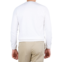 Gran Sasso Off-White Cotton Cashmere Crew Neck Back