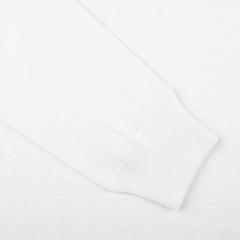 Gran Sasso Off-White Cotton Cashmere Crew Neck Cuff