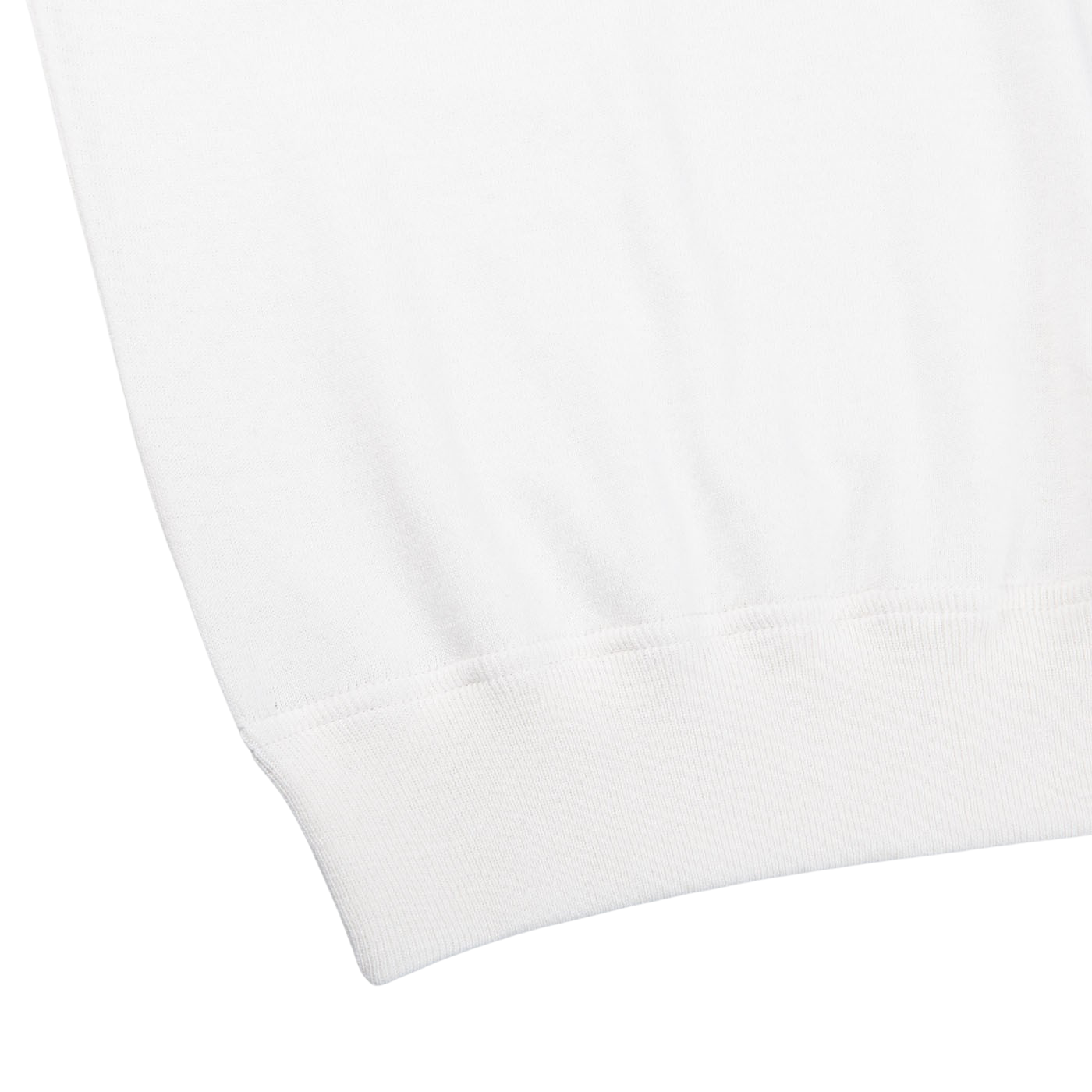 Gran Sasso Off-White Cotton Cashmere Crew Neck Edge