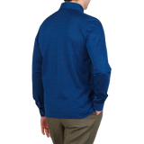 Gran Sasso Royal Blue Cotton Filo Scozia Popover Shirt Back