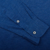 Gran Sasso Royal Blue Cotton Filo Scozia Popover Shirt Cuff