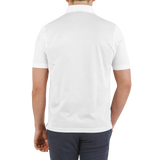 Gran Sasso White Cotton Filo Scozia Polo Shirt Back