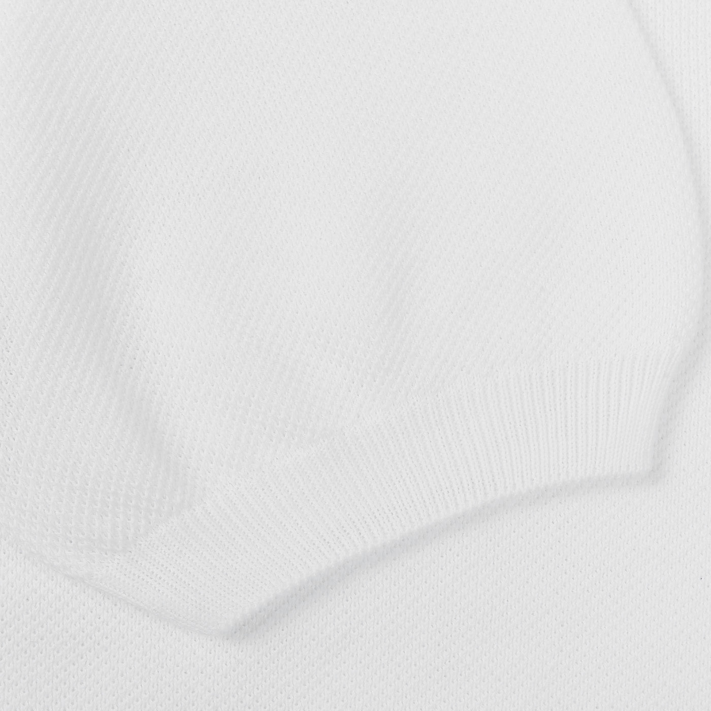 Gran Sasso White Fresh Cotton Mesh Polo Shirt Cuff