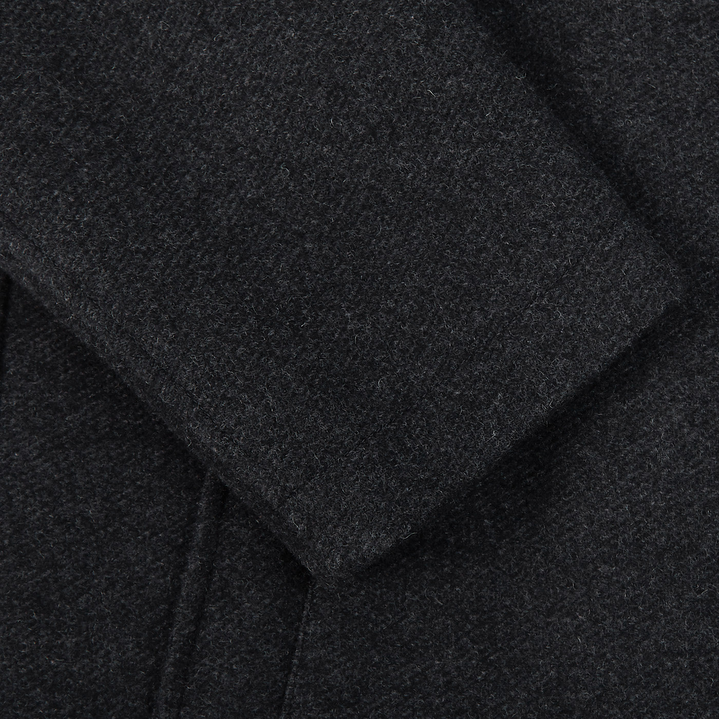 Herno Charcoal Grey Diagonal Wool Fur Car Coat Cuff