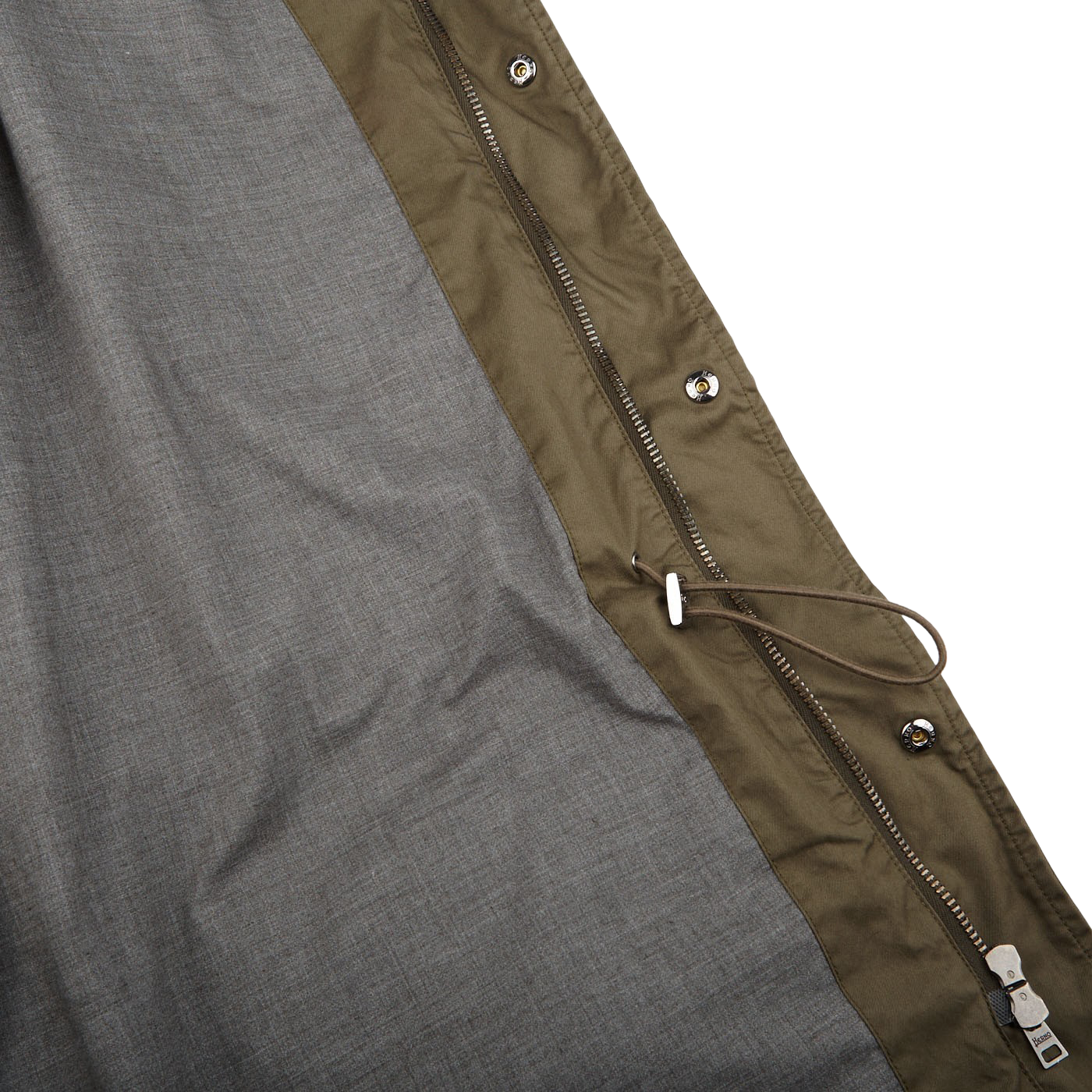 Herno Green Washed Cotton Field Jacket Inside