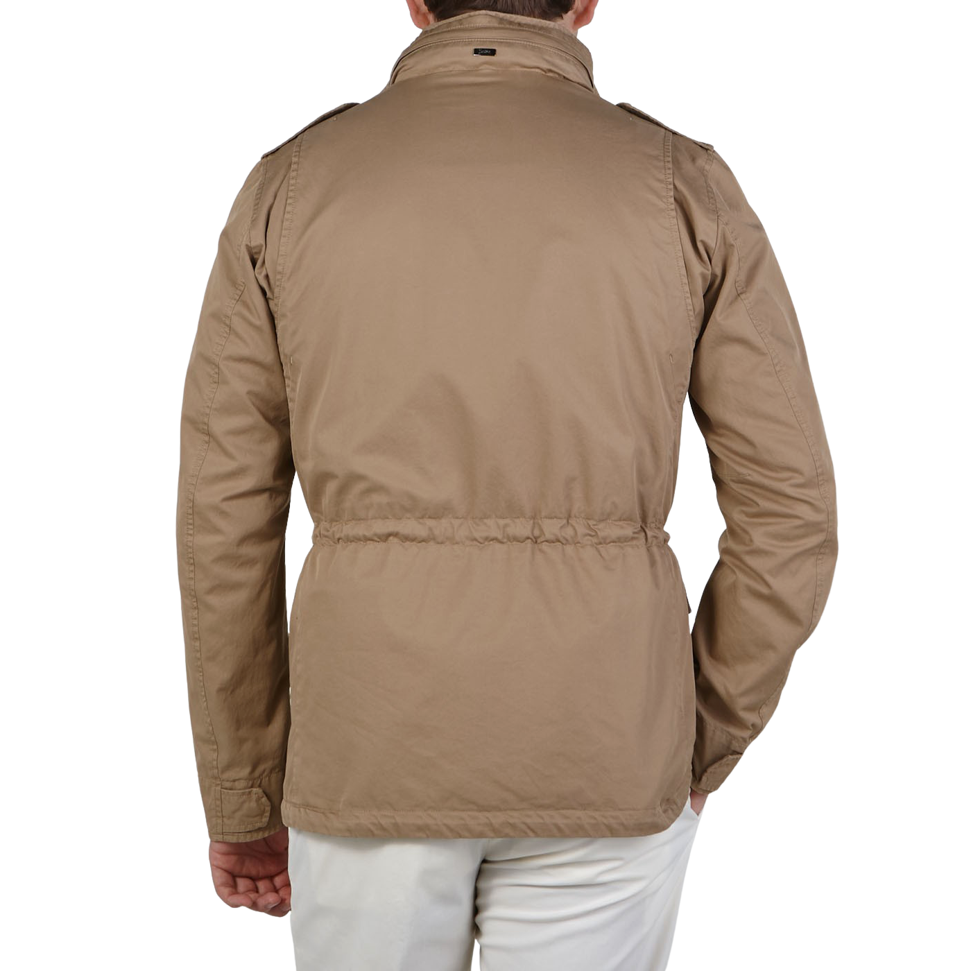 Herno Khaki Washed Cotton Field Jacket Back1