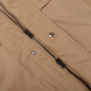 Herno Khaki Washed Cotton Field Jacket Detail