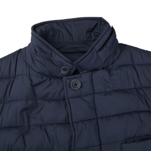 Herno Navy Legend Technical Padded Jacket Collar