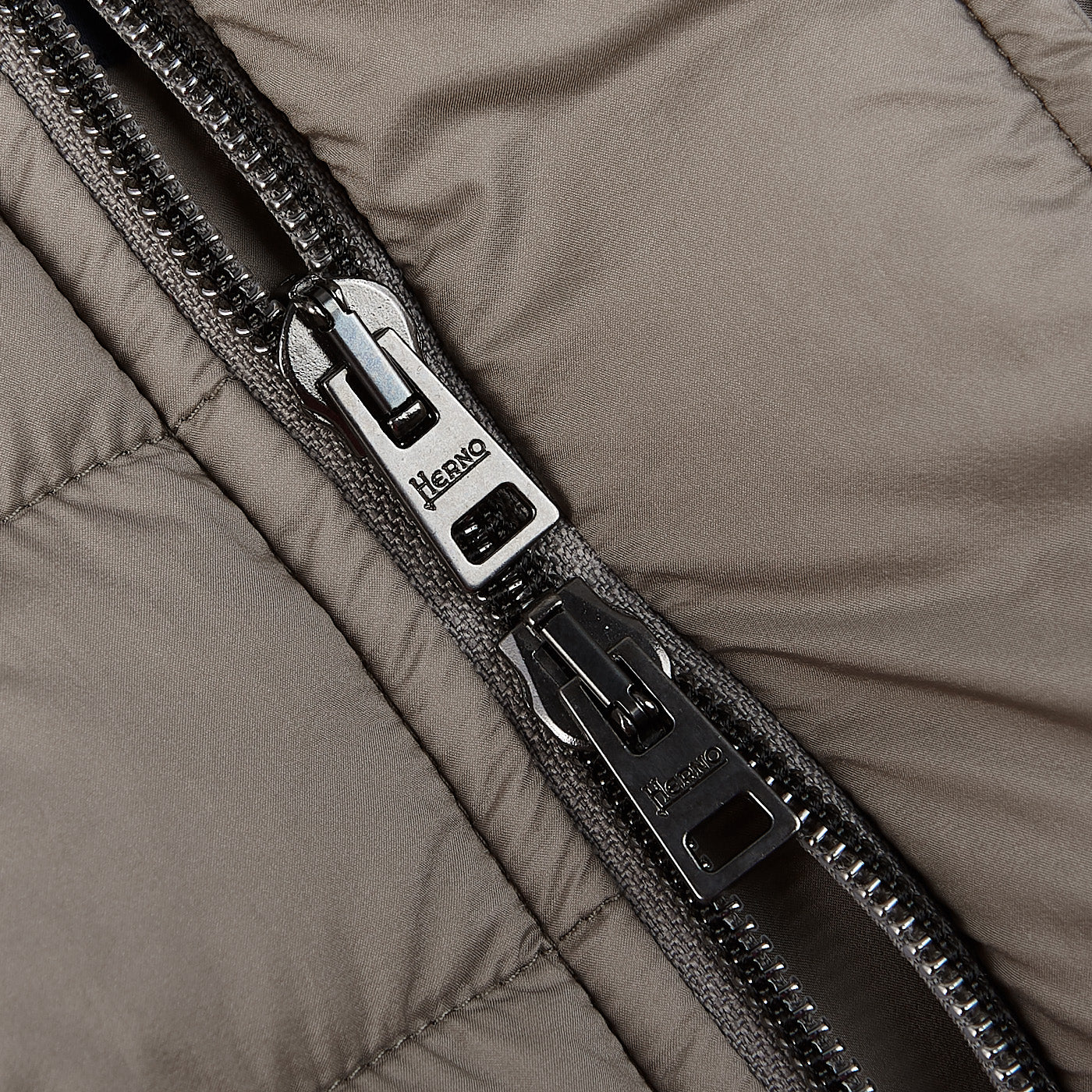 Herno Taupe Grey Legend Technical Down Jacket Detail