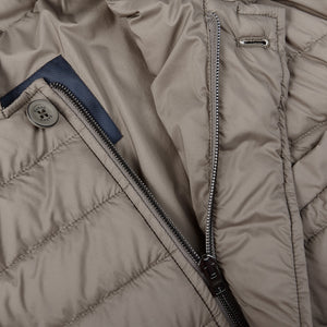 Herno Taupe Grey Legend Technical Down Jacket Open