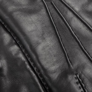 Hestra Black Hairsheep Lambskin Lined Gloves Fabric