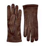 A pair of longlasting Hestra Siena Cashmere Lined Peccary Handsewn Gloves.