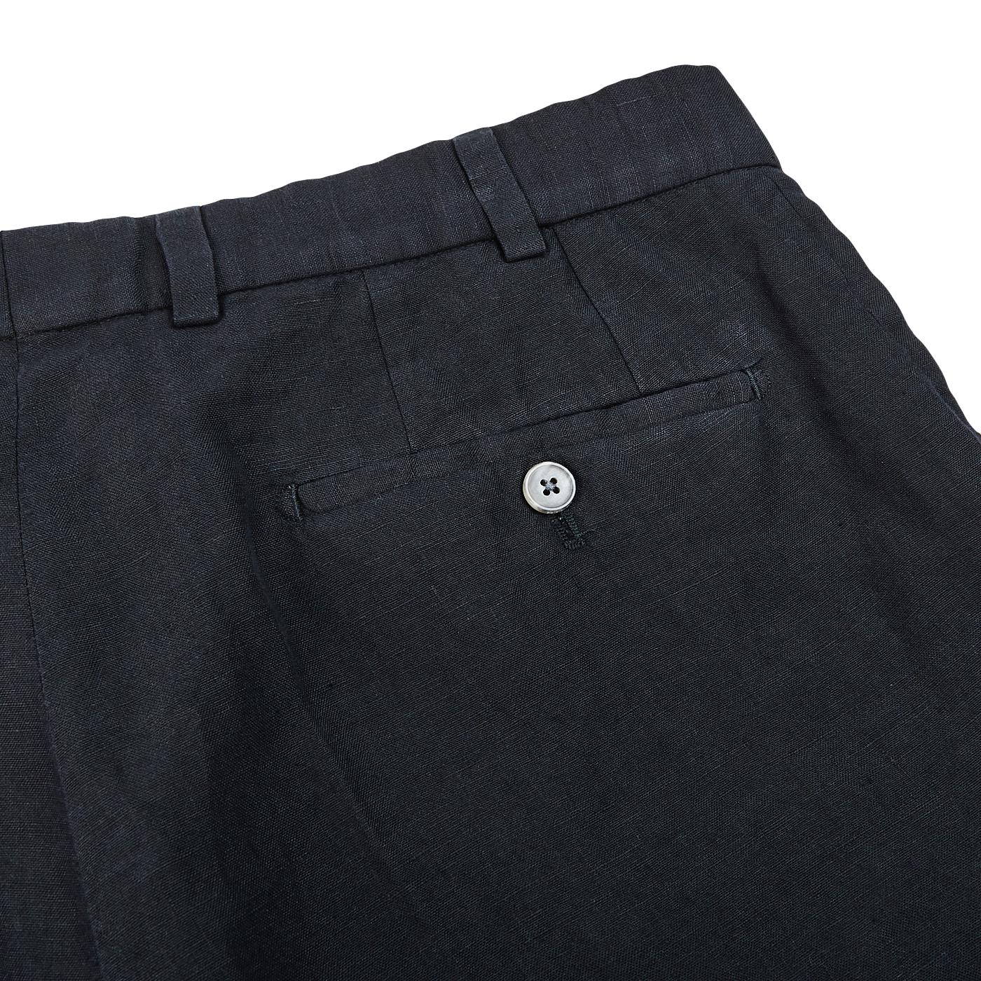 Hiltl Black Washed Linen Regular Fit Chinos Pocket